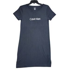 Calvin Klein Sleepshirt‎ Short Sleeve Nightgown Pajamas Black Small